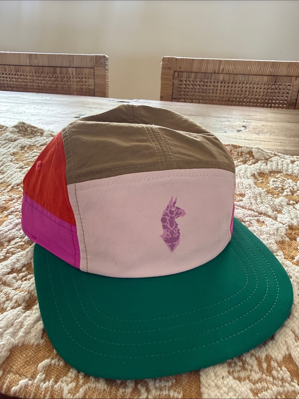cotopaxi Colorblock Five-Panel Hat in Green, Pink, Olive, Red, Purple